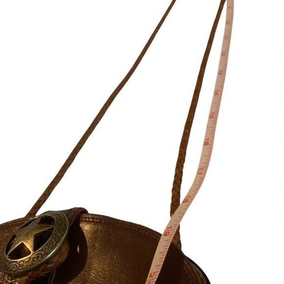 Leather Mini Bucket Bag by Justin Boots Western Star Concho VTG - Picture 10 of 11